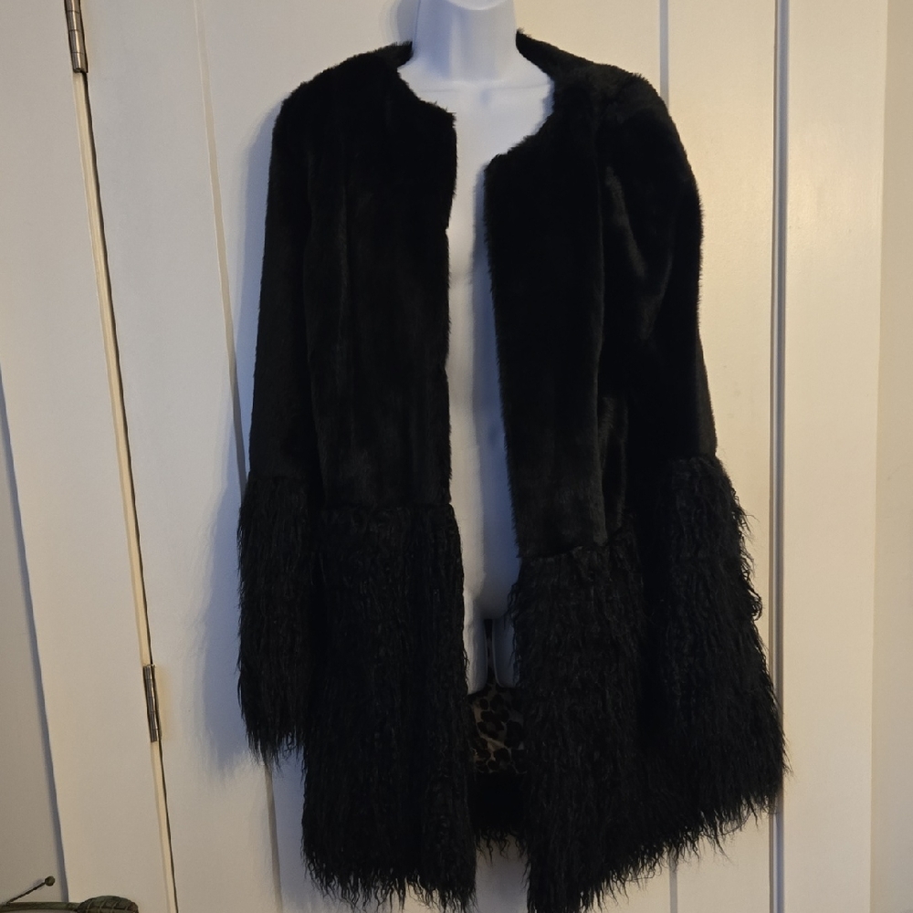 Elegant‎ Black Faux Fur Teddy Jacket